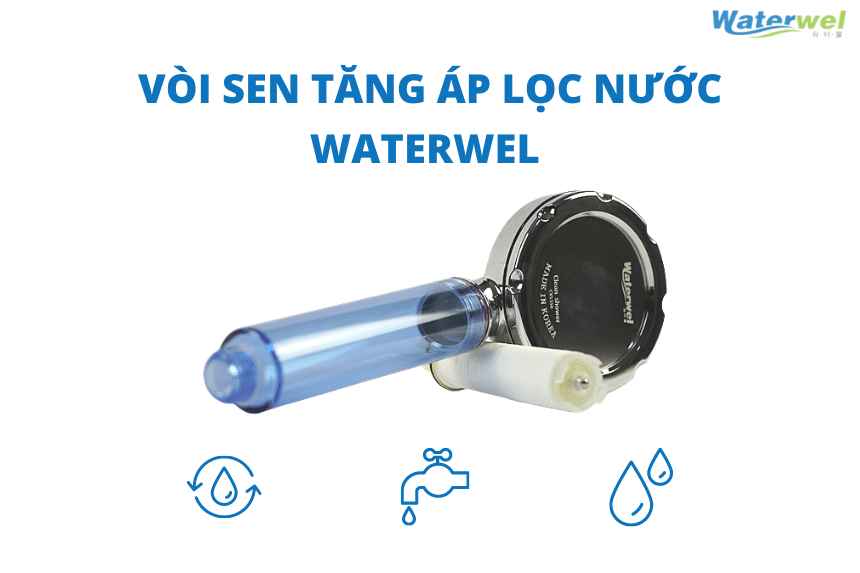 Vòi sen tăng áp lọc nước Waterwel