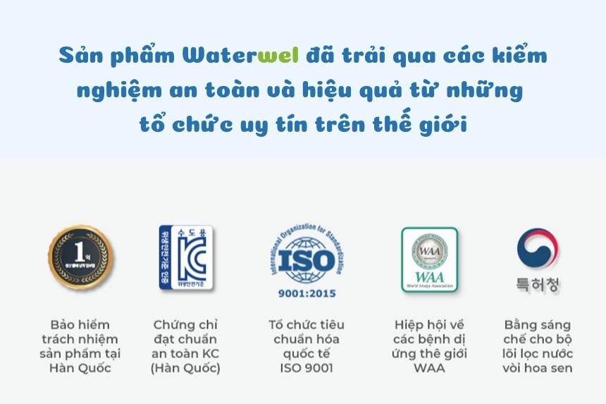 Chứng nhận an toàn sử dụng của Waterwel